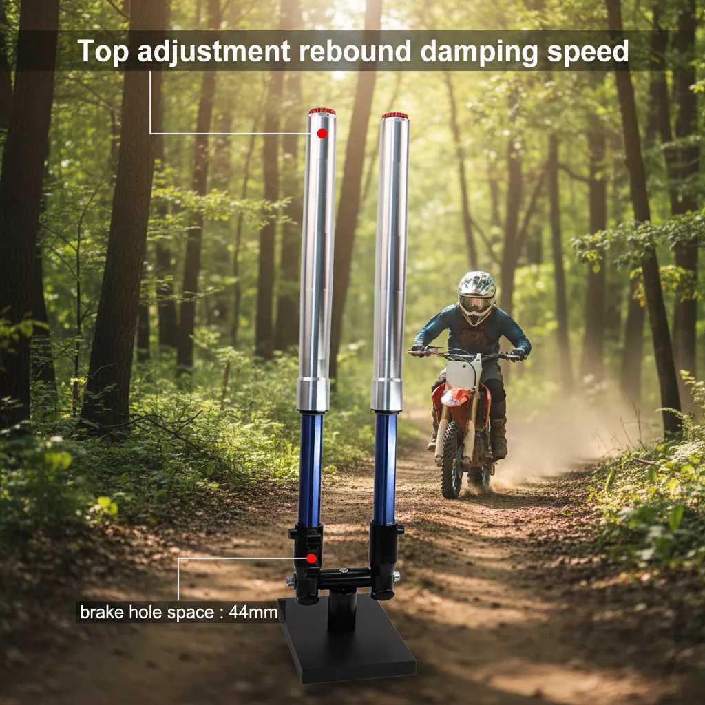 Ammortizzatore per moto regolabile in estensione con forcella rovesciata da 44 mm